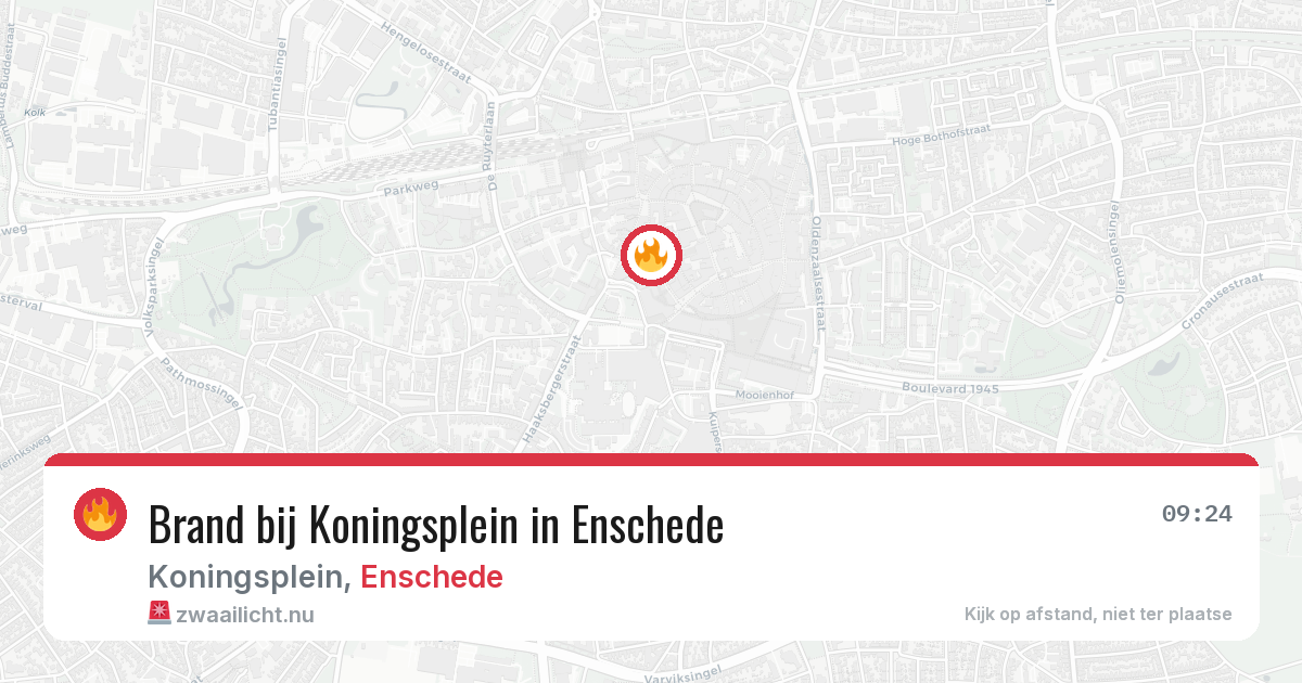 Brand bij Koningsplein in Enschede — 1 jul 2026