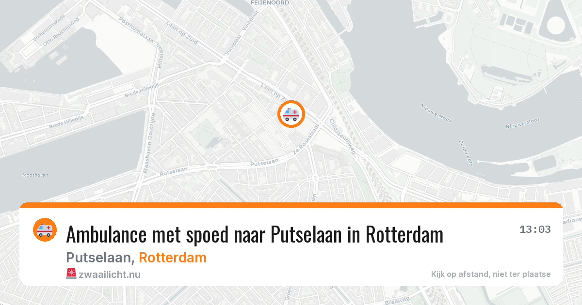 Ambulance met spoed naar Putselaan in Rotterdam — 2 mrt 2026