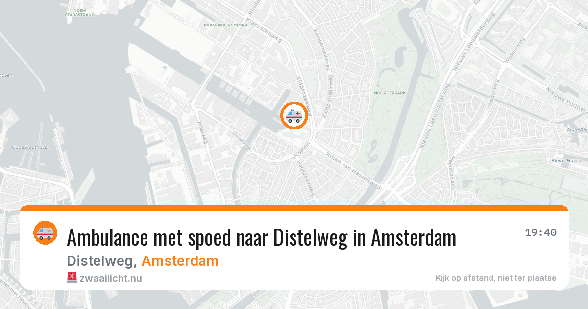 Ambulance met spoed naar Distelweg in Amsterdam — 8 apr 2026