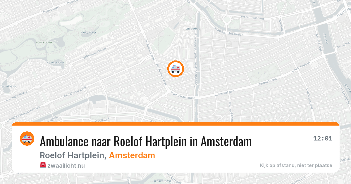 Ambulance naar Roelof Hartplein in Amsterdam — 23 mrt 2026