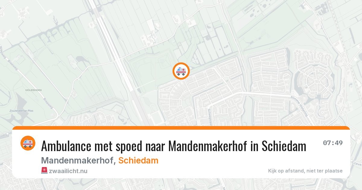 Ambulance met spoed naar Mandenmakerhof in Schiedam — 14 jul 2026