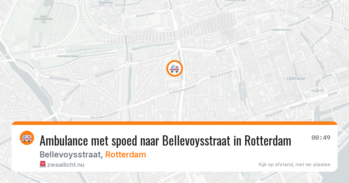 Ambulance met spoed naar Bellevoysstraat in Rotterdam — 25 mrt 2026