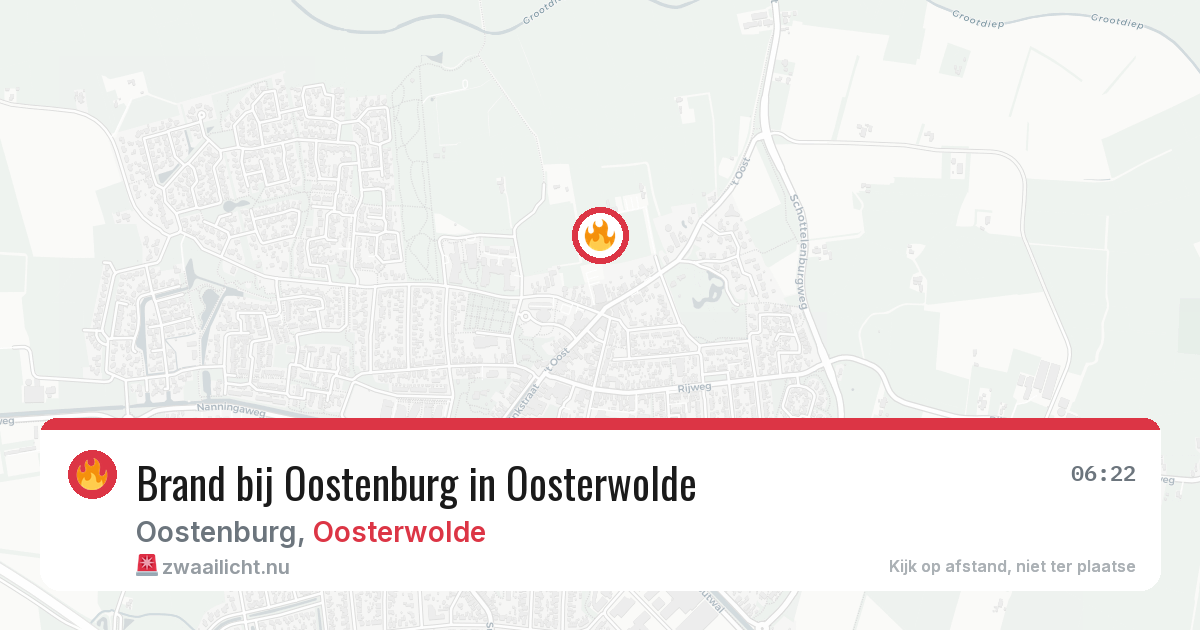 Brand bij Oostenburg in Oosterwolde — 4 mei 2026