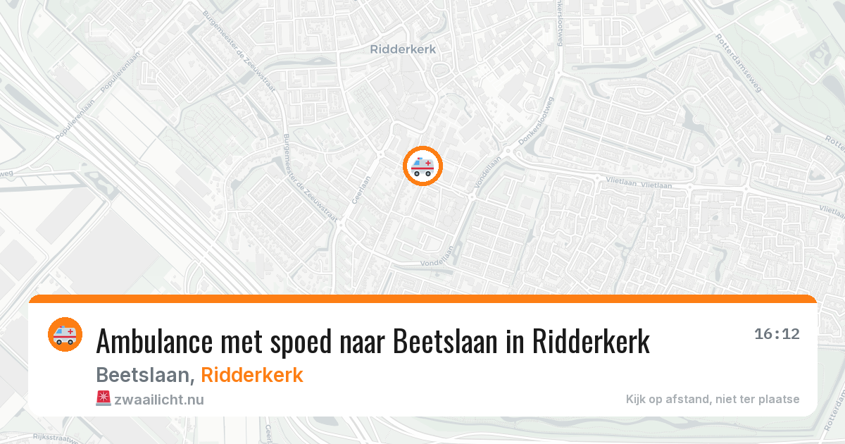Ambulance met spoed naar Beetslaan in Ridderkerk — 19 mrt 2026