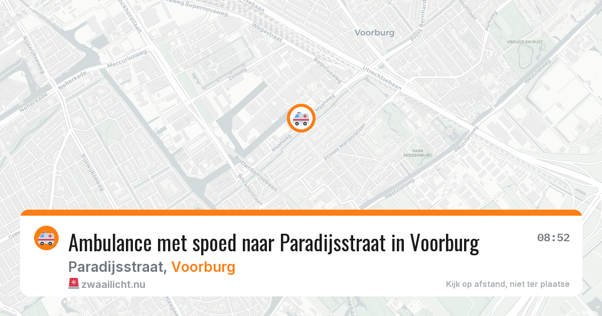 Ambulance met spoed naar Paradijsstraat in Voorburg — 19 mei 2026