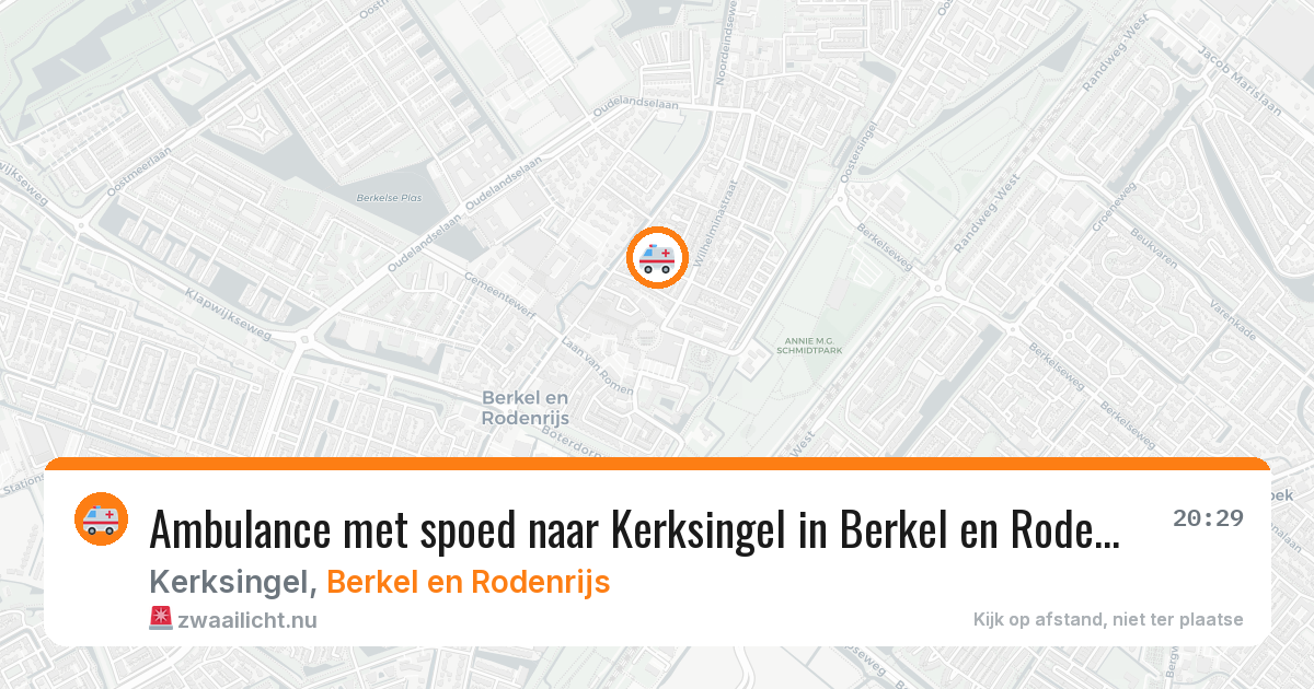 Ambulance met spoed naar Kerksingel in Berkel en Rodenrijs — 14 jul 2026