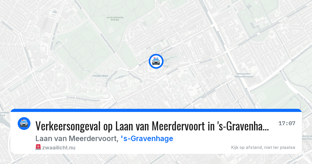 Verkeersongeval op Laan van Meerdervoort in 's-Gravenhage — 12 jul 2026