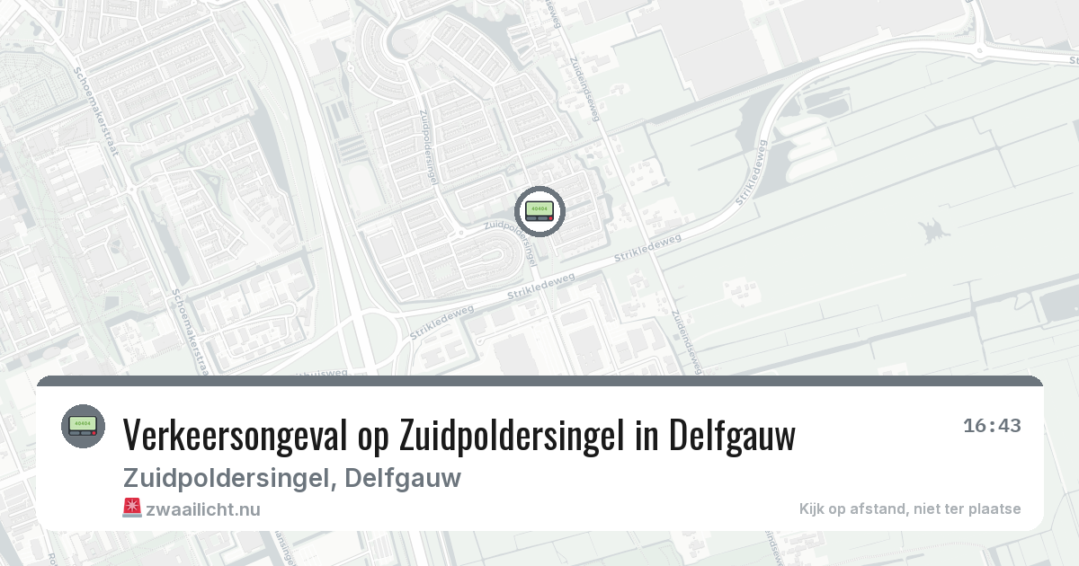 Verkeersongeval op Zuidpoldersingel in Delfgauw — 16 feb 2026