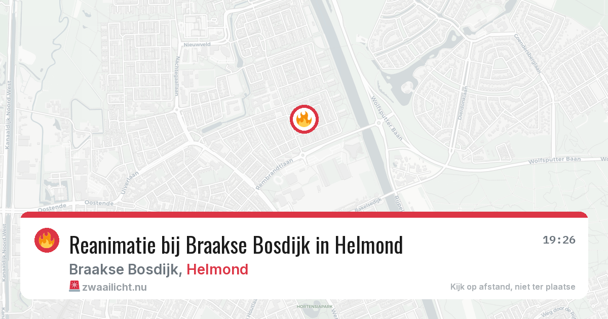 Reanimatie bij Braakse Bosdijk in Helmond — 13 jul 2026