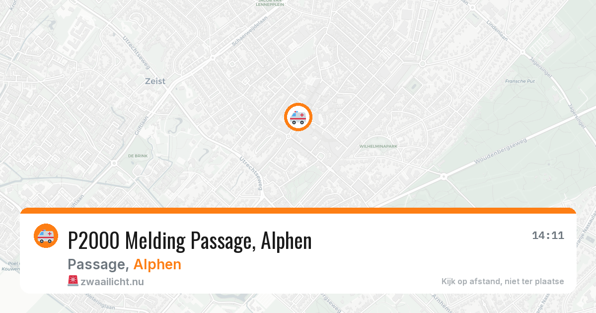P2000 Melding Passage, Alphen — 30 jan 2026