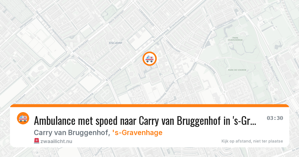 Ambulance met spoed naar Carry van Bruggenhof in 's-Gravenhage — 12 apr 2026