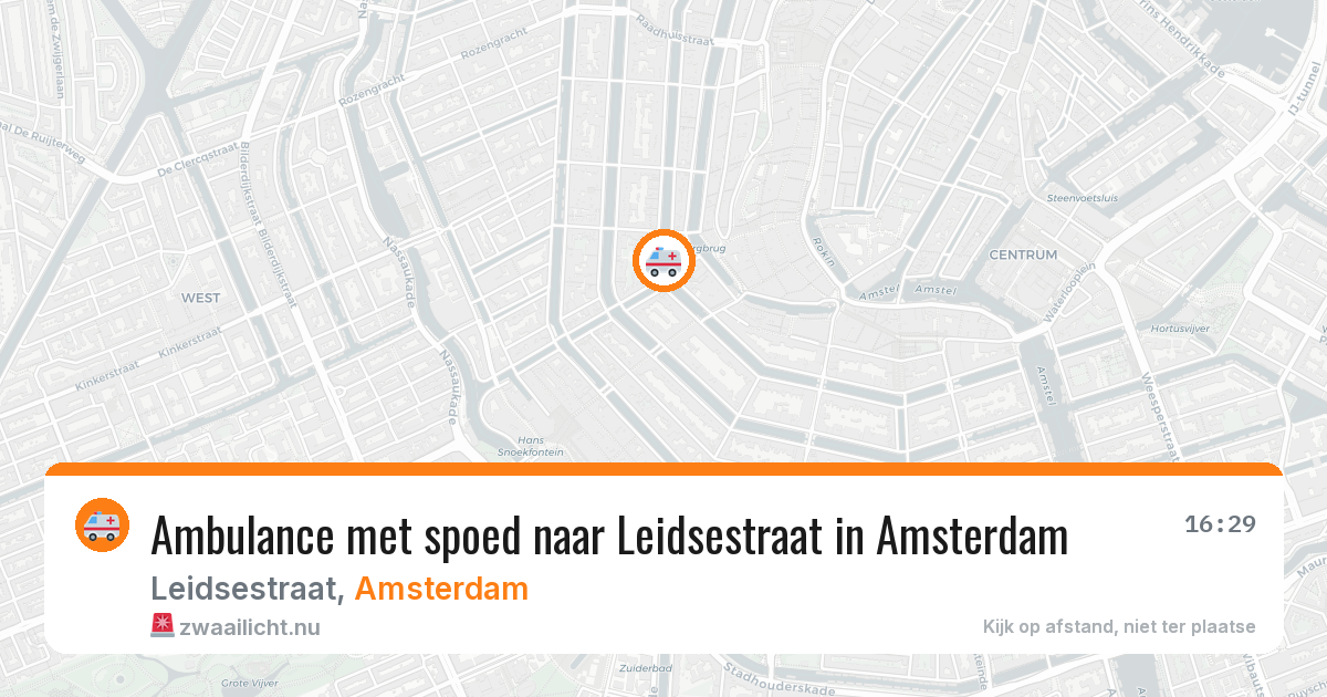 Ambulance met spoed naar Leidsestraat in Amsterdam — 12 jul 2026