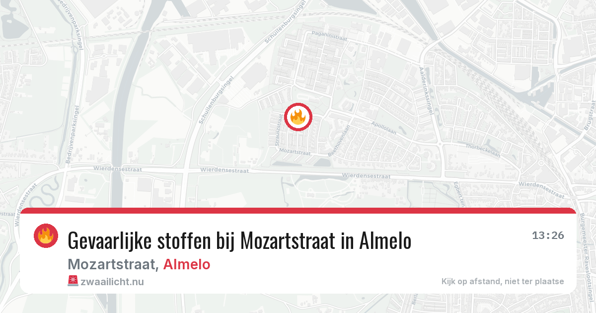 Gevaarlijke stoffen bij Mozartstraat in Almelo — 17 jul 2026