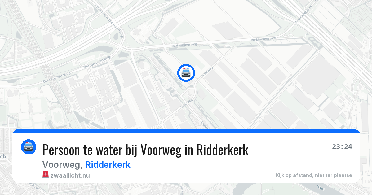 Persoon te water bij Voorweg in Ridderkerk — 11 jul 2026