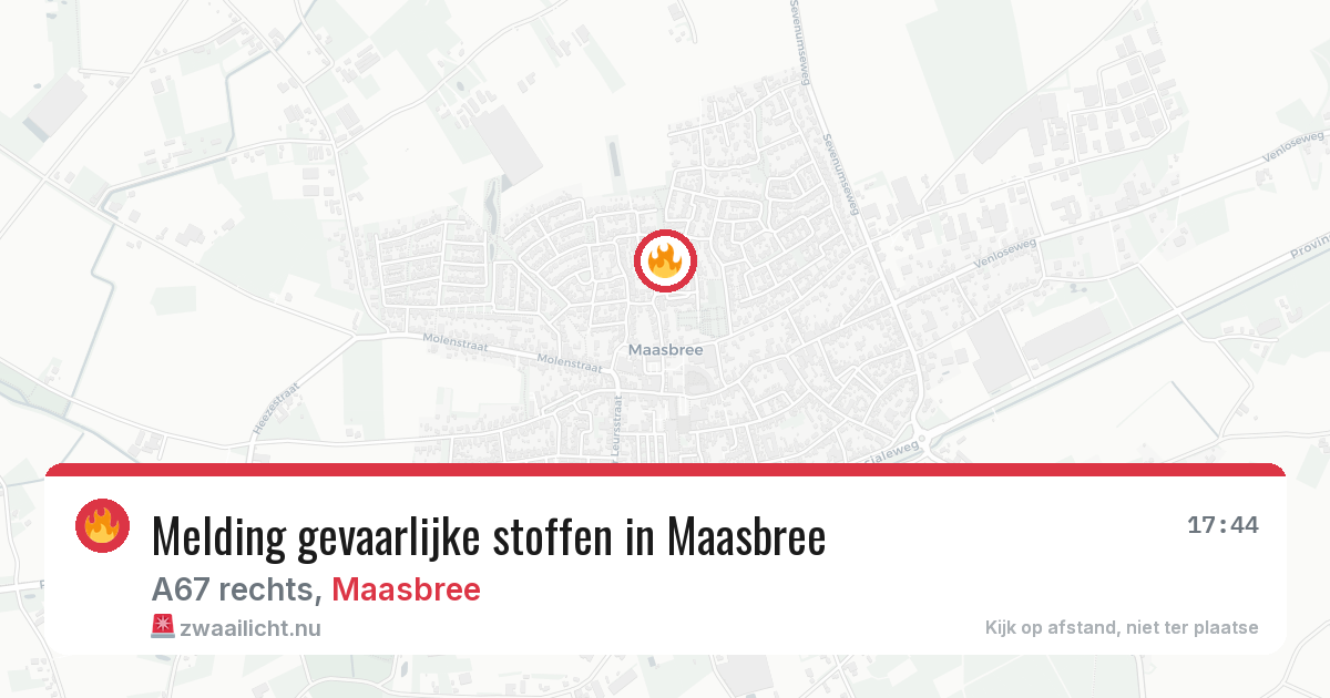 Melding gevaarlijke stoffen in Maasbree — 13 jul 2026