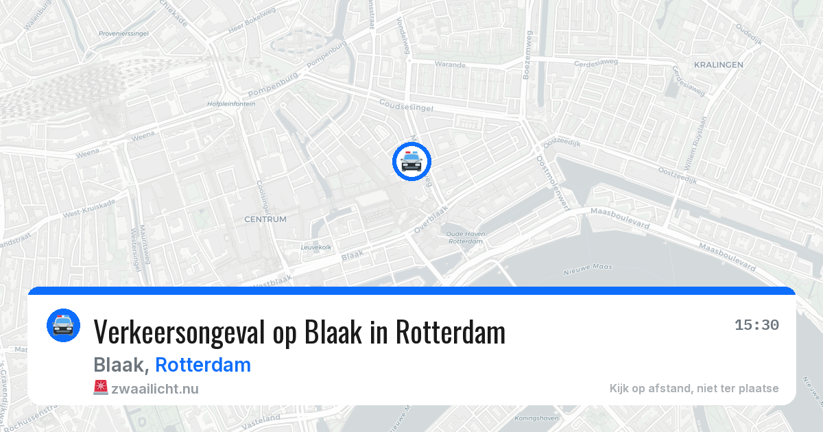 Verkeersongeval op Blaak in Rotterdam — 16 jul 2026