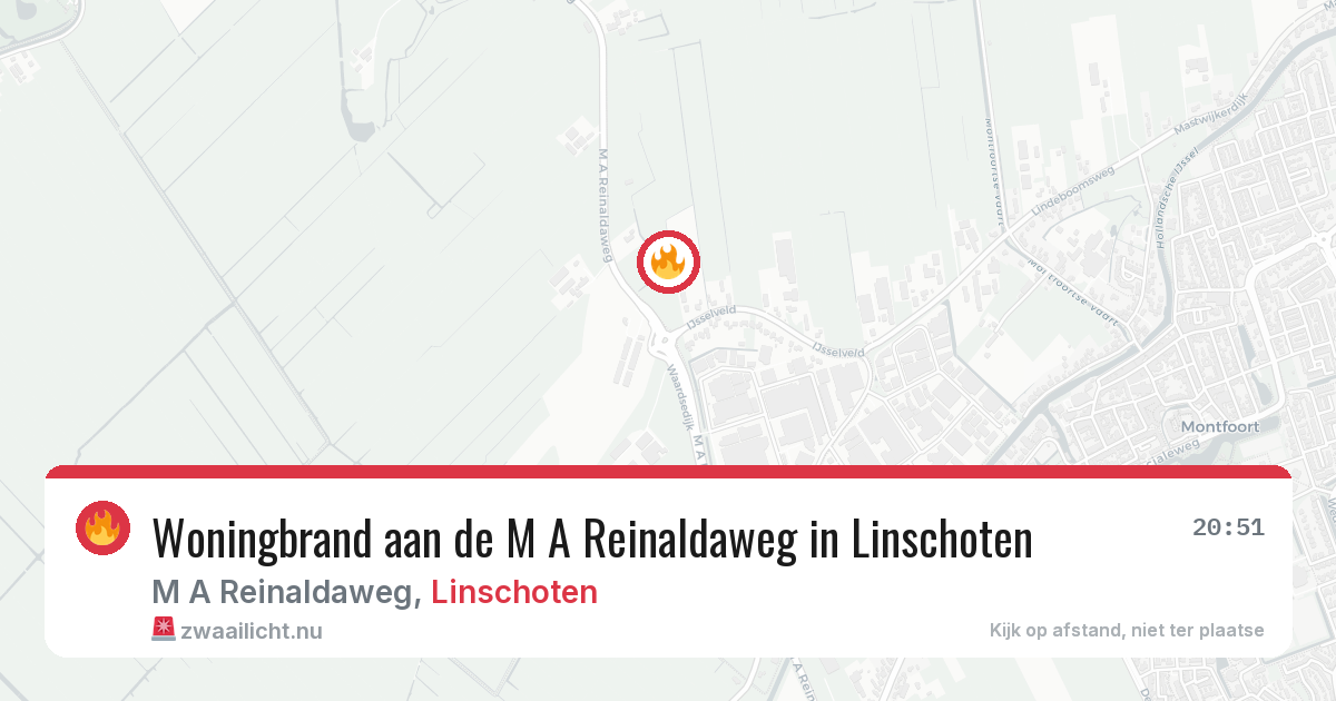 Woningbrand aan de M A Reinaldaweg in Linschoten — 20 apr 2026