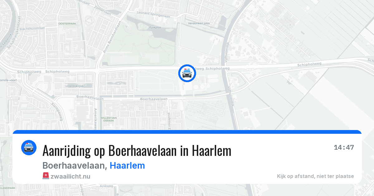 Aanrijding op Boerhaavelaan in Haarlem — 24 jul 2026