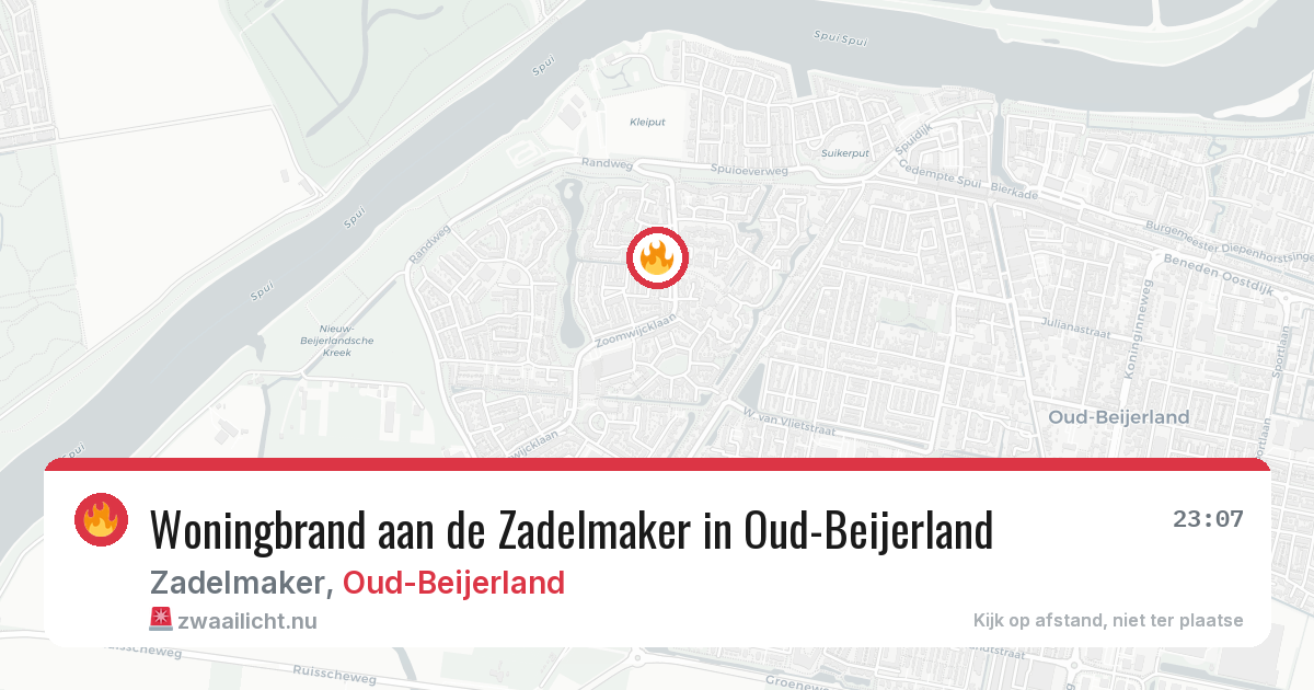 Woningbrand aan de Zadelmaker in Oud-Beijerland — 26 mei 2026