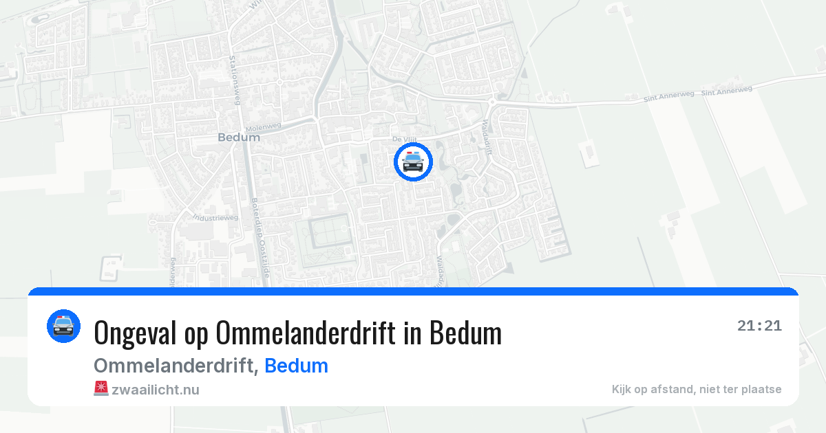 Ongeval op Ommelanderdrift in Bedum — 7 jul 2026