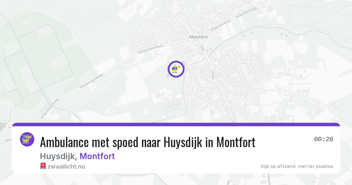 Ambulance met spoed naar Huysdijk in Montfort — 12 jul 2026