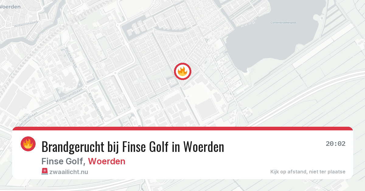Brandgerucht bij Finse Golf in Woerden — 18 jul 2026