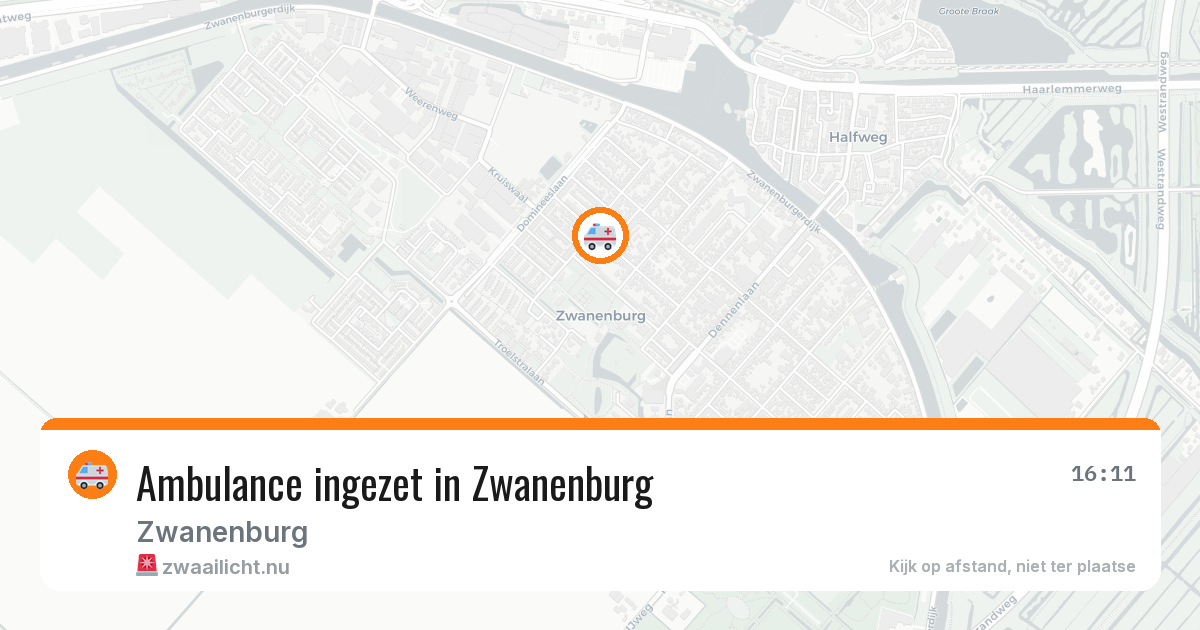 Ambulance ingezet in Zwanenburg — 25 mei 2026