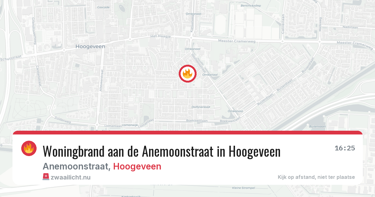 Woningbrand aan de Anemoonstraat in Hoogeveen — 21 apr 2026