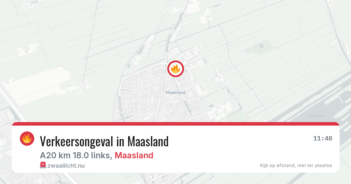 Verkeersongeval in Maasland — 12 jul 2026