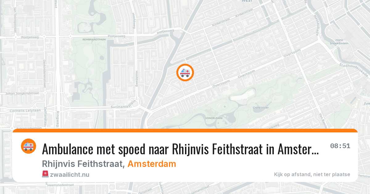 Ambulance met spoed naar Rhijnvis Feithstraat in Amsterdam — 12 mei 2026
