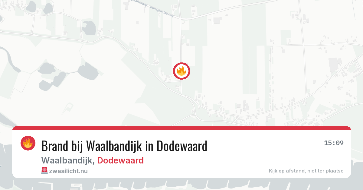 Brand bij Waalbandijk in Dodewaard — 21 mrt 2026