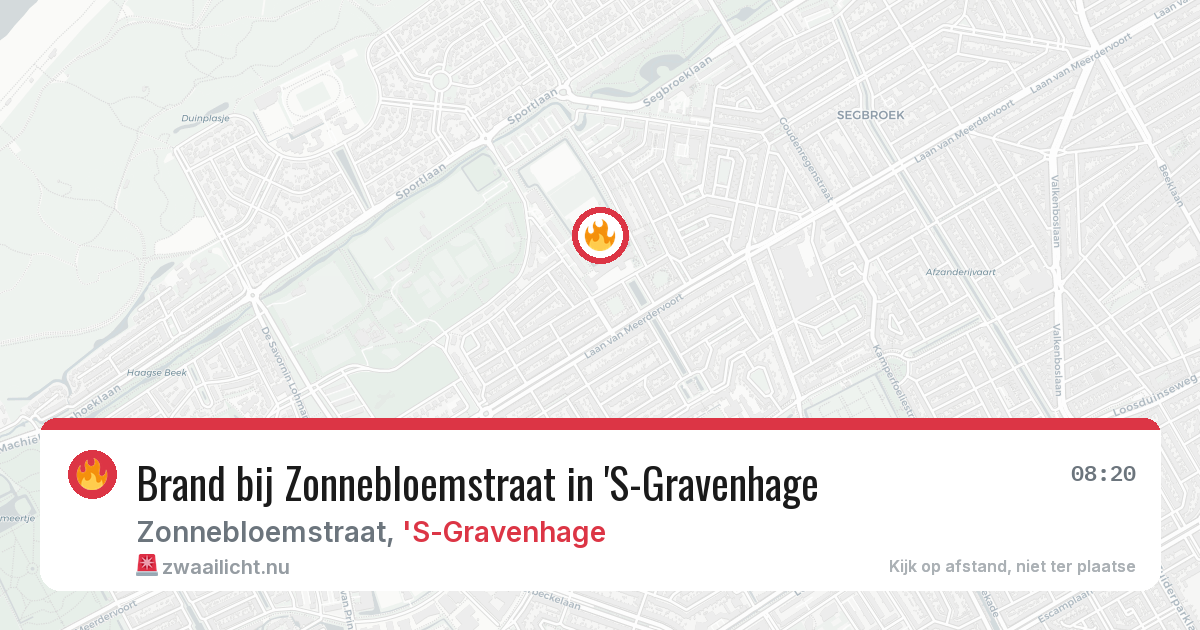 Brand bij Zonnebloemstraat in 'S-Gravenhage — 20 jul 2026