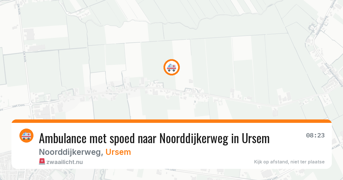 Ambulance met spoed naar Noorddijkerweg in Ursem — 7 jul 2026