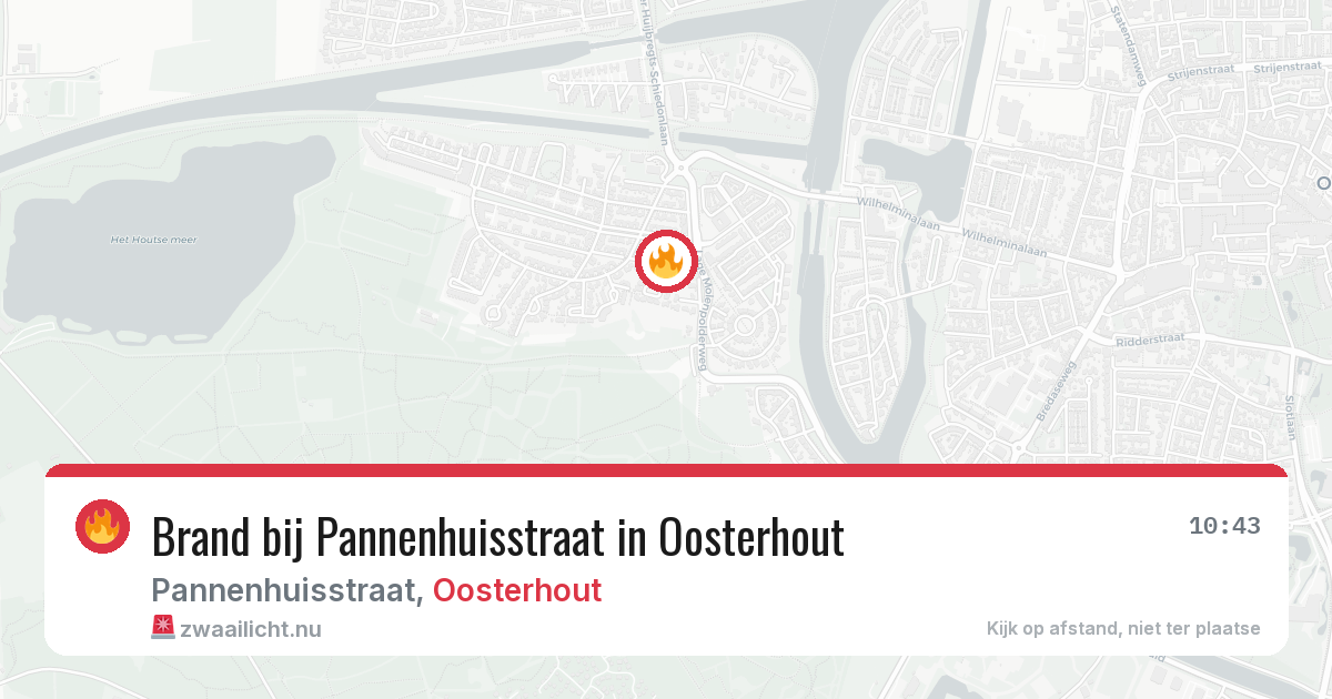 Brand bij Pannenhuisstraat in Oosterhout — 27 jul 2026