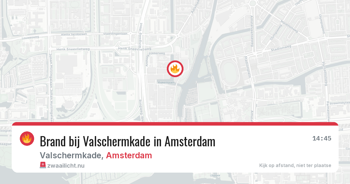 Brand bij Valschermkade in Amsterdam — 26 jul 2026