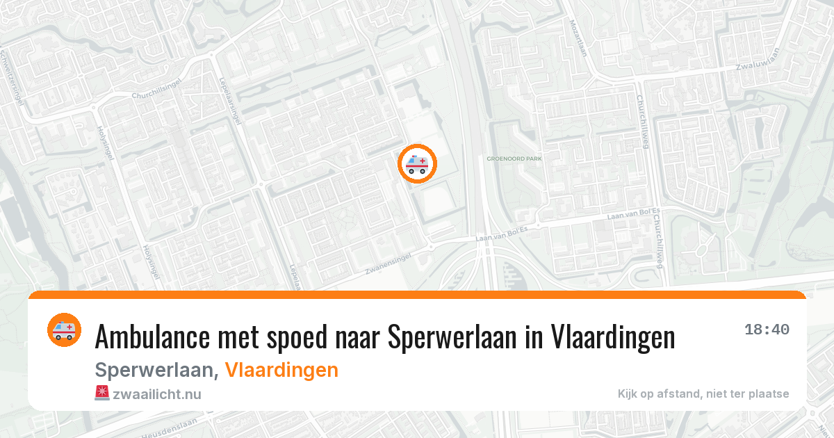 Ambulance met spoed naar Sperwerlaan in Vlaardingen — 19 jul 2026