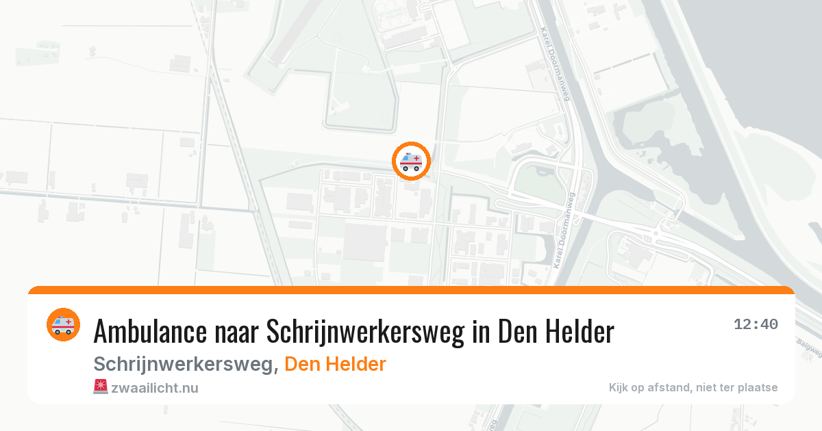 Ambulance naar Schrijnwerkersweg in Den Helder — 23 jul 2026