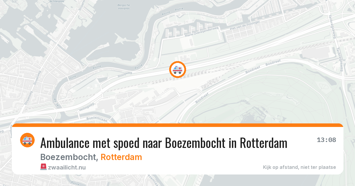 Ambulance met spoed naar Boezembocht in Rotterdam — 20 mei 2026