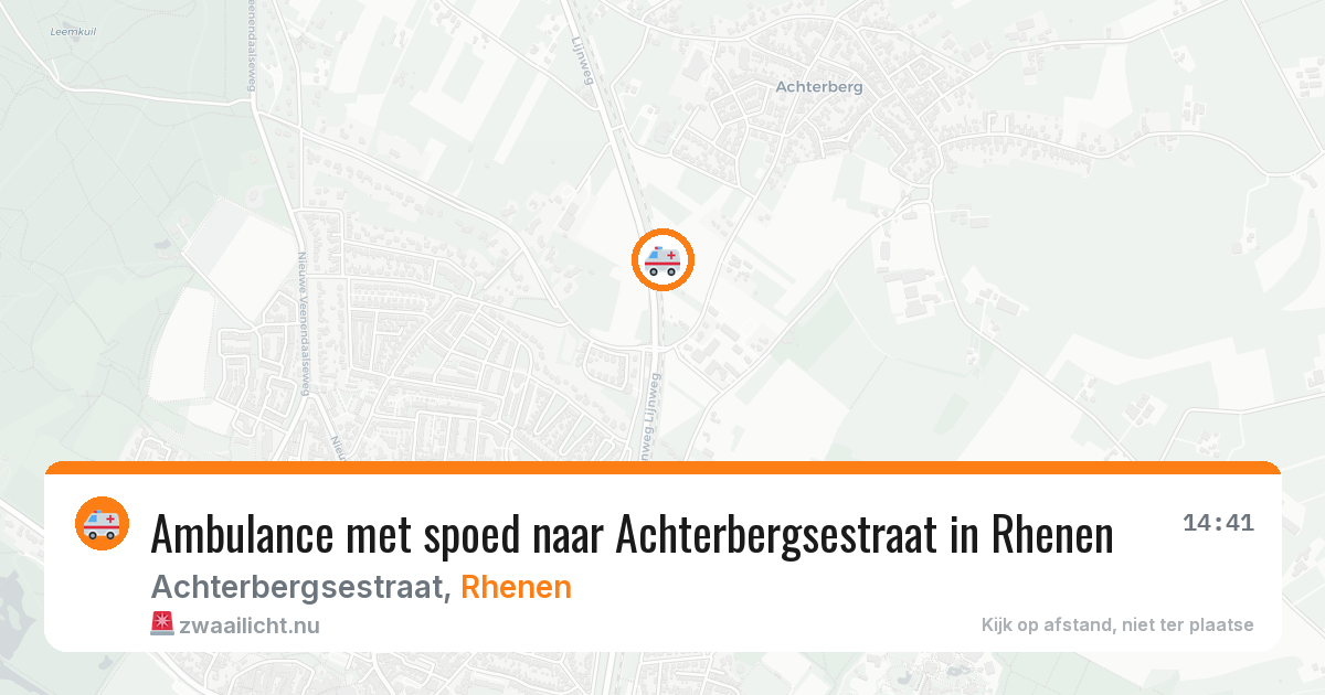 Ambulance met spoed naar Achterbergsestraat in Rhenen — 14 mrt 2026