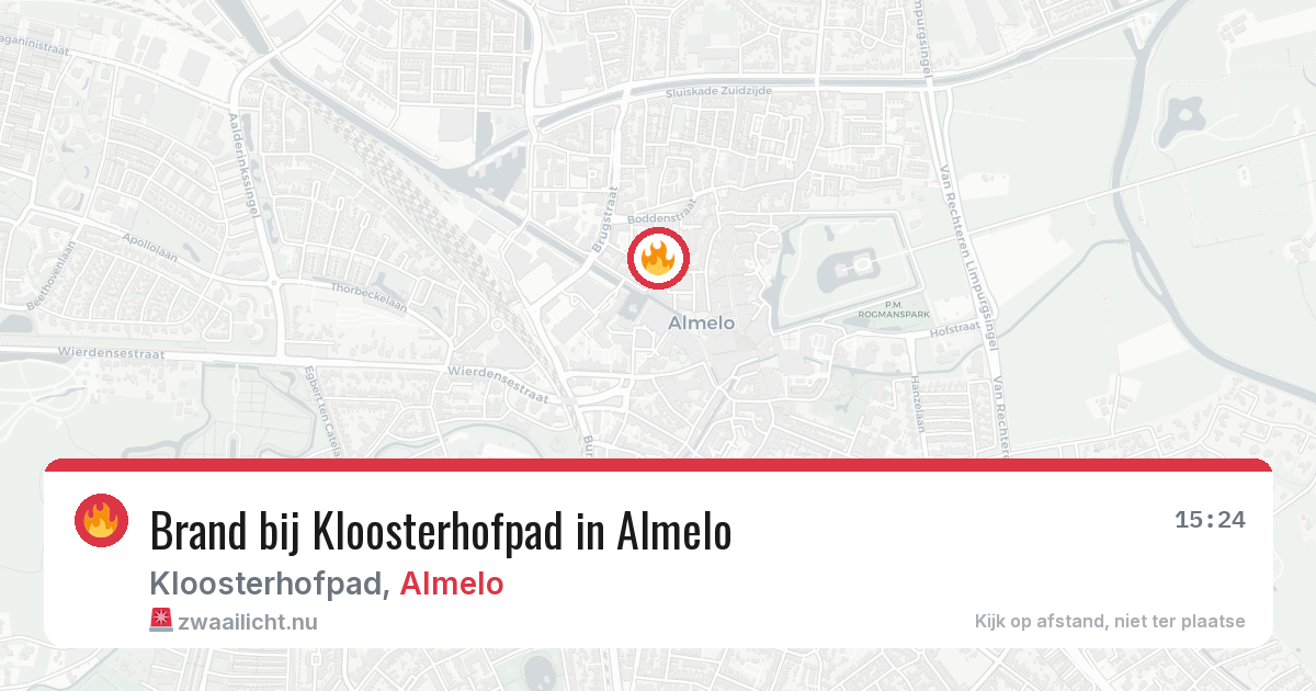 Brand bij Kloosterhofpad in Almelo — 15 jul 2026