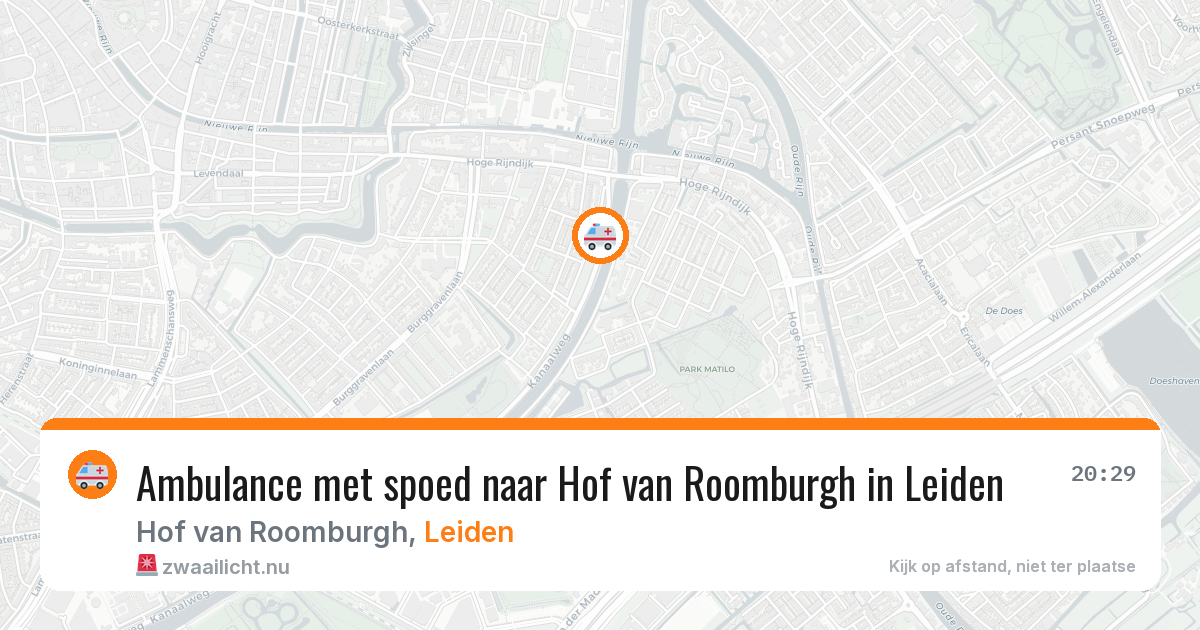 Ambulance met spoed naar Hof van Roomburgh in Leiden — 17 jul 2026