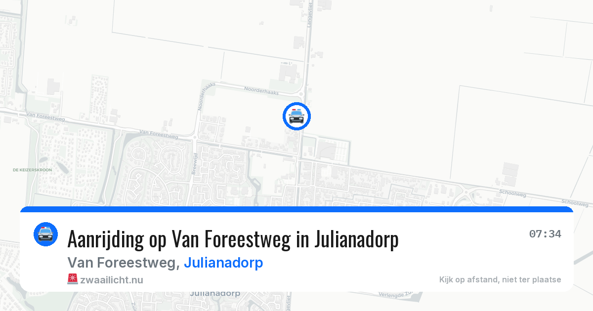 Aanrijding op Van Foreestweg in Julianadorp — 16 mei 2026