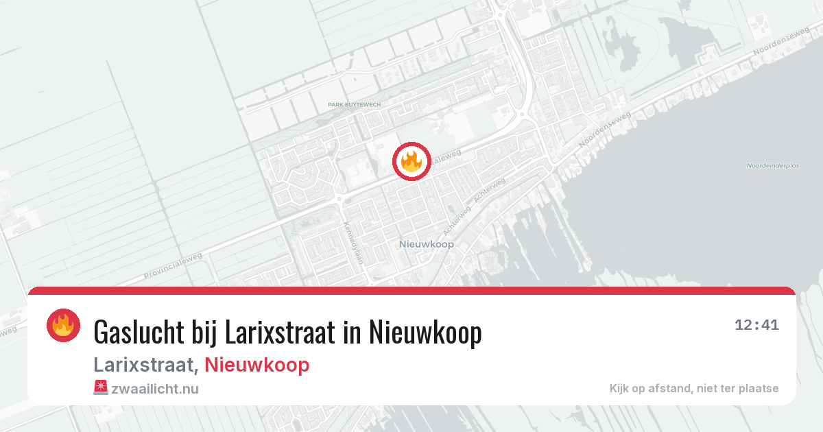 Gaslucht bij Larixstraat in Nieuwkoop — 8 mrt 2026