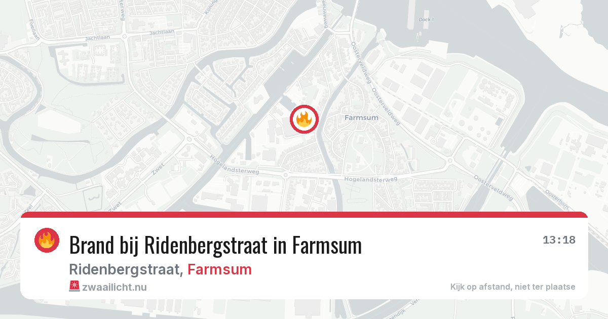 Brand bij Ridenbergstraat in Farmsum — 13 jul 2026