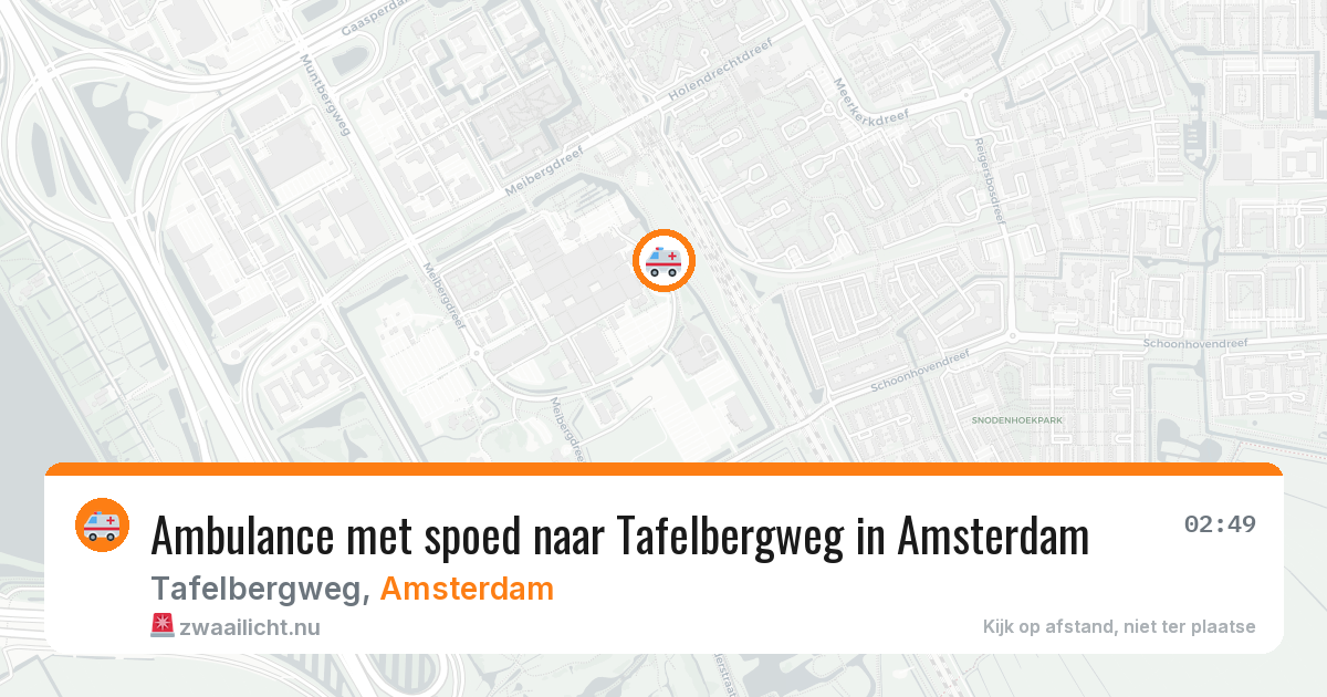 Ambulance met spoed naar Tafelbergweg in Amsterdam — 19 mei 2026