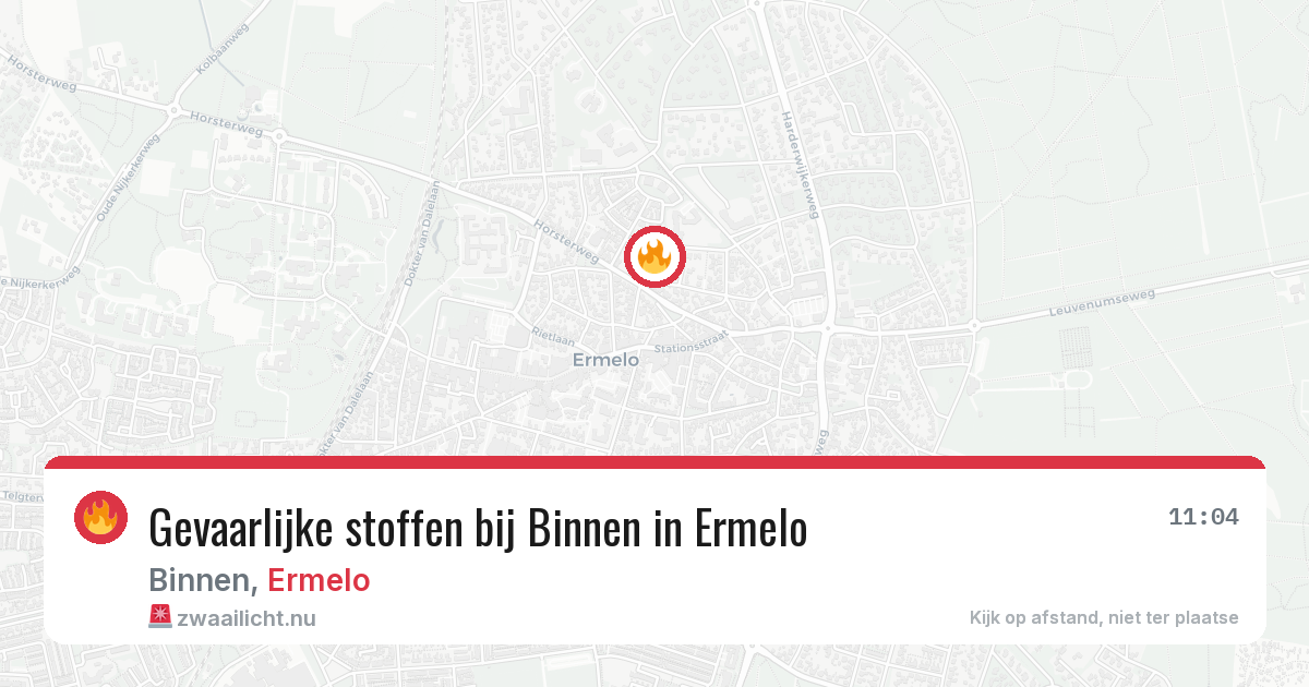 Gevaarlijke stoffen bij Binnen in Ermelo — 18 mrt 2026