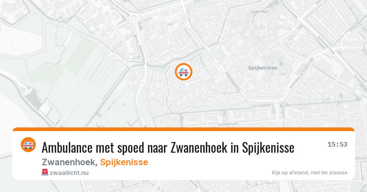 Ambulance met spoed naar Zwanenhoek in Spijkenisse — 24 mei 2026