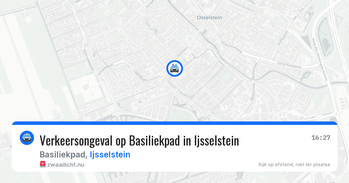 Verkeersongeval op Basiliekpad in Ijsselstein — 23 jul 2026