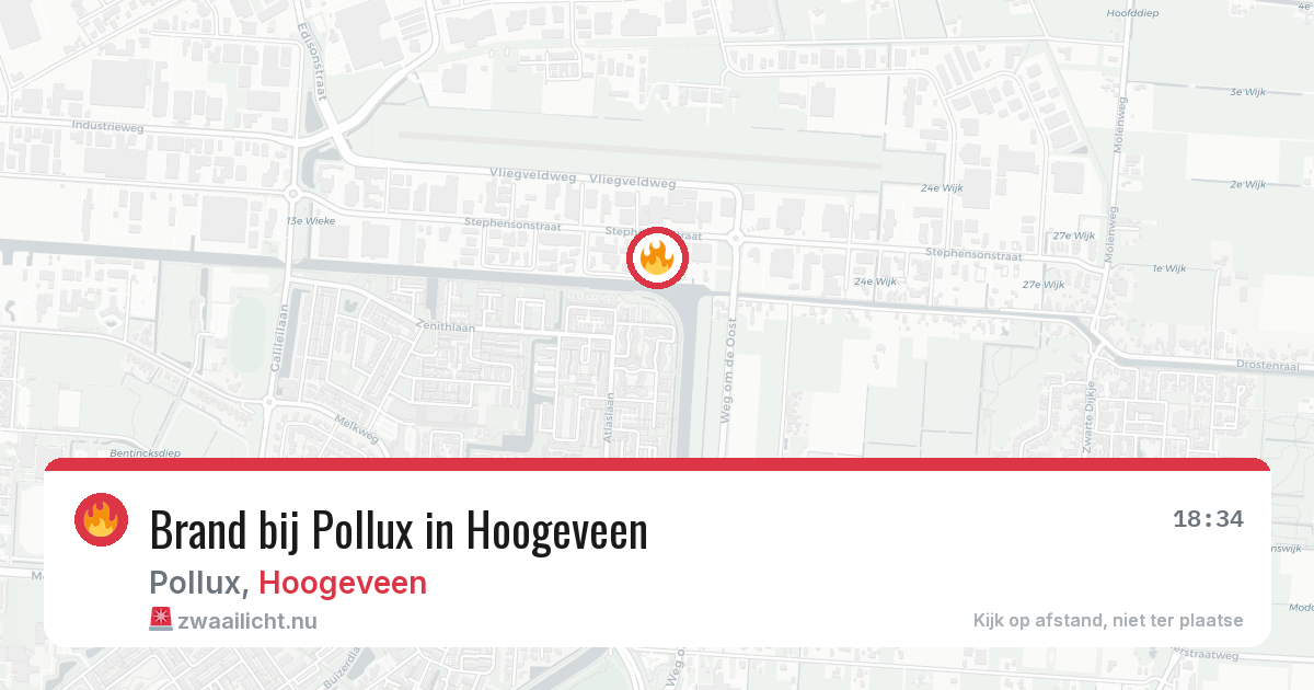 Brand bij Pollux in Hoogeveen — 27 mei 2026