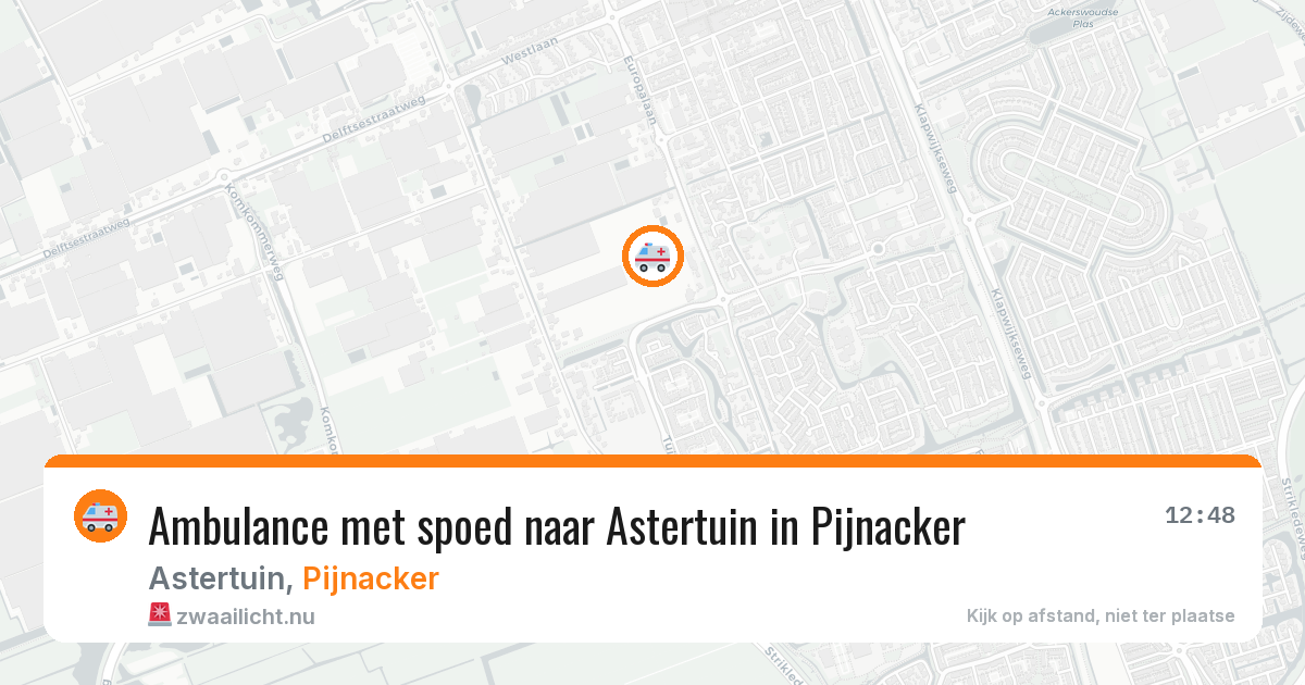 Ambulance met spoed naar Astertuin in Pijnacker — 14 jul 2026